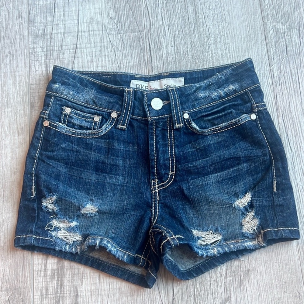 BKE Denim Stella Stretch Distressed Short Women’s Size 25